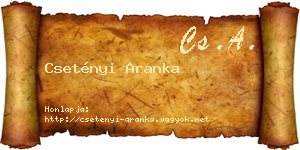 Csetényi Aranka névjegykártya